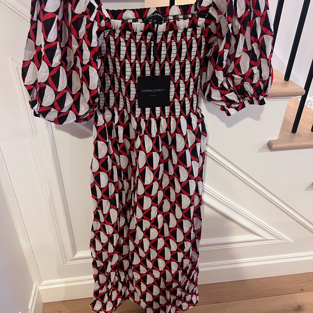 Cynthia Rowley Geo Dress - Red, Black, and White